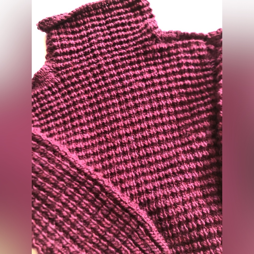 Ribbed Hand Knit Mock Neck Sweater - Picture 2 of 8